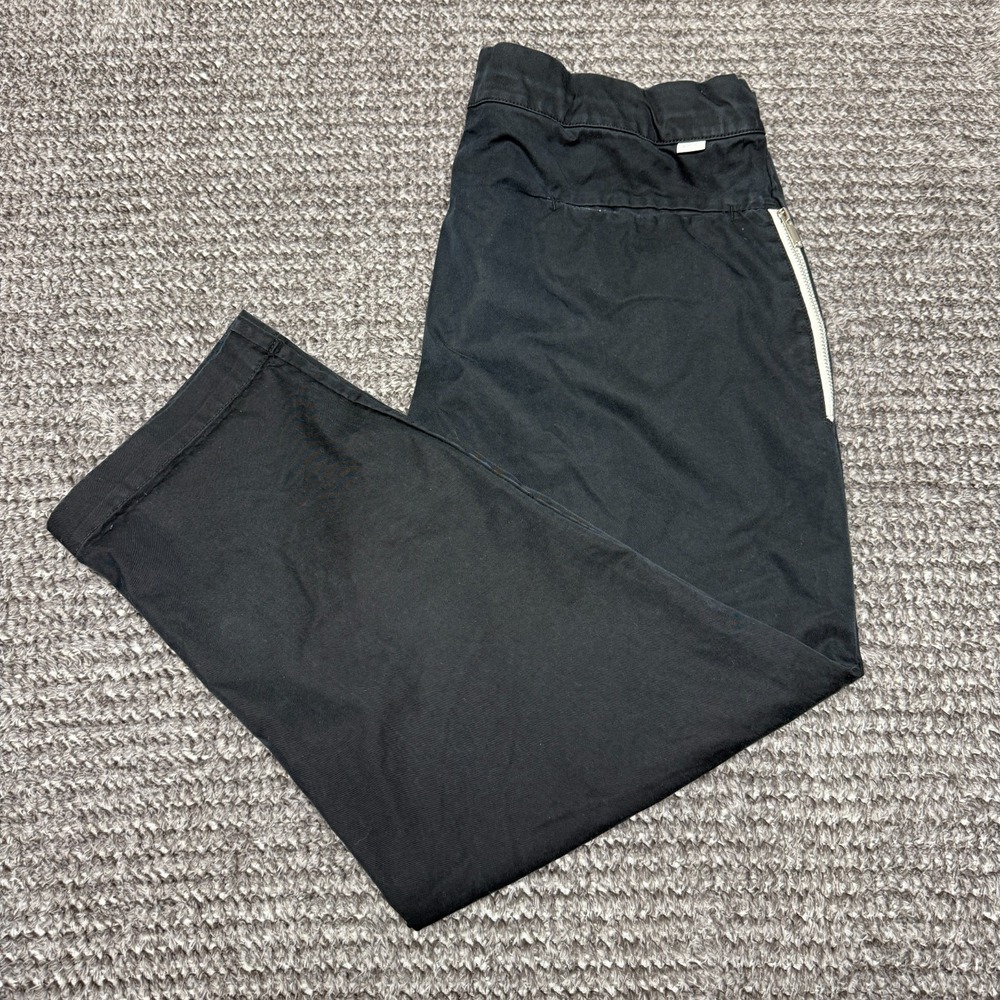 Nike Mens Chino Pants Size 36 Black Flat Front Casual Drawstring Waist